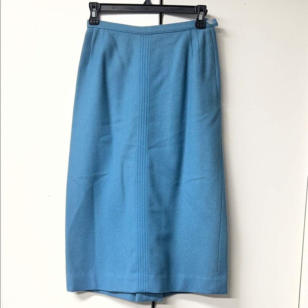 Bobbie Brooks Vintage Teal Blue Straight Midi Skirt